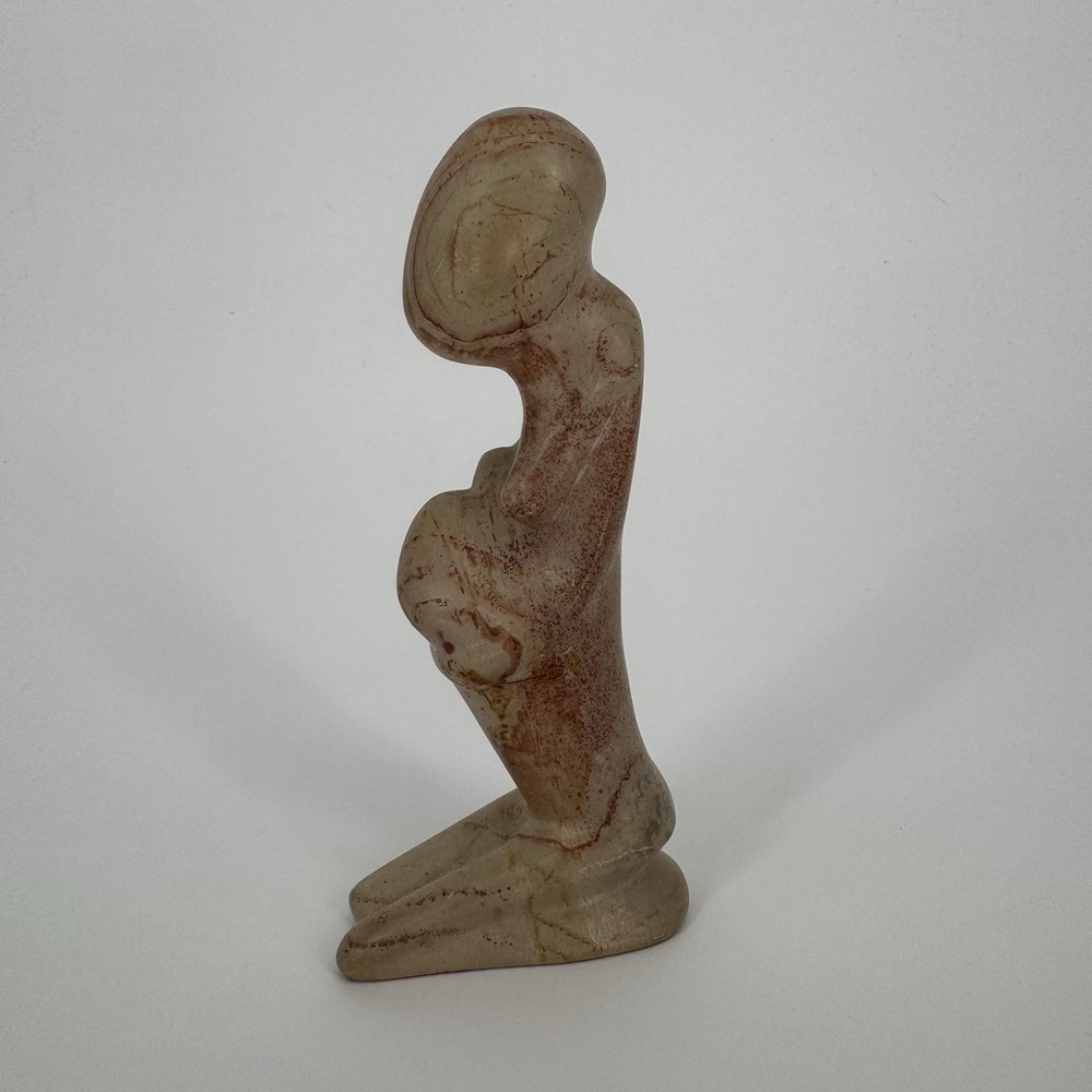 Carved Stone Figurine Breastfeeding Woman Kenya Made Fertility Mom‎ Sculpture
